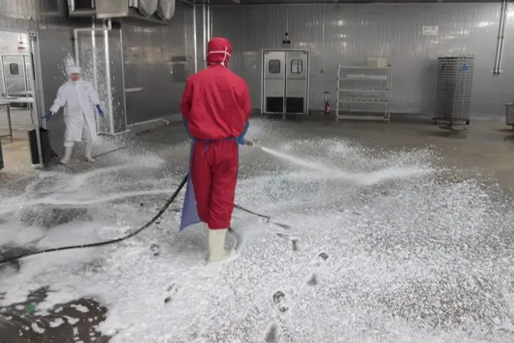 （圖：工業(yè)清洗泡沫現(xiàn)場(chǎng)）